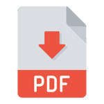 Icon of a PDF document with a red downward arrow above the letters "PDF," indicating a download action.